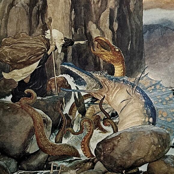 Alan Lee, Sea Monsters, Fantasy, Illustration, Art Print, ~ 250801-WH 595 G - Picture 1 of 2